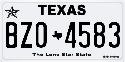 TX license plate BZO4583
