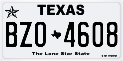 TX license plate BZO4608
