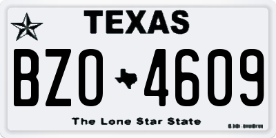 TX license plate BZO4609