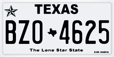 TX license plate BZO4625