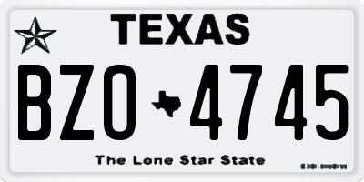 TX license plate BZO4745