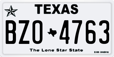 TX license plate BZO4763