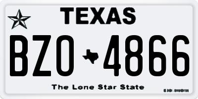 TX license plate BZO4866