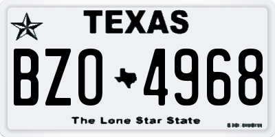TX license plate BZO4968