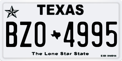 TX license plate BZO4995