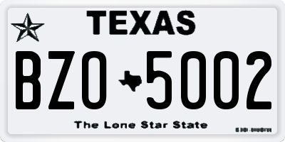 TX license plate BZO5002