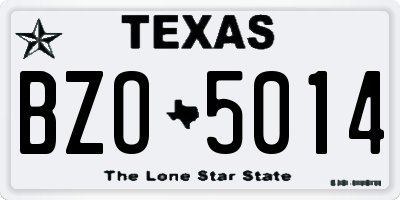 TX license plate BZO5014