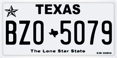 TX license plate BZO5079