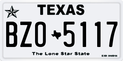 TX license plate BZO5117
