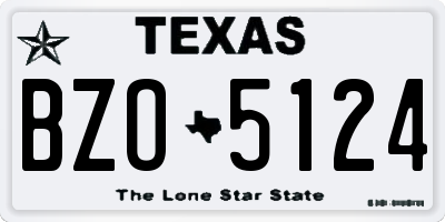 TX license plate BZO5124