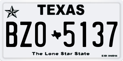 TX license plate BZO5137