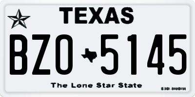 TX license plate BZO5145