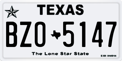 TX license plate BZO5147