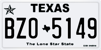 TX license plate BZO5149