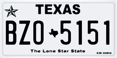 TX license plate BZO5151