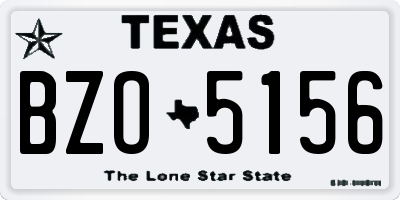 TX license plate BZO5156