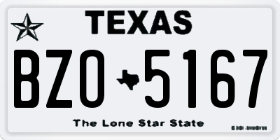 TX license plate BZO5167