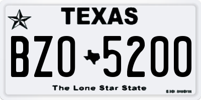 TX license plate BZO5200