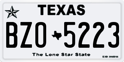 TX license plate BZO5223