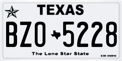 TX license plate BZO5228