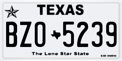 TX license plate BZO5239