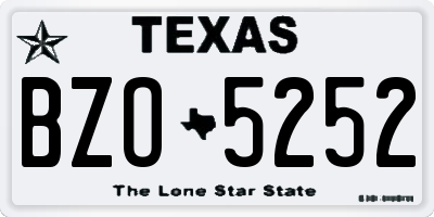 TX license plate BZO5252