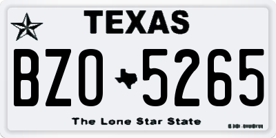 TX license plate BZO5265