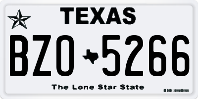 TX license plate BZO5266