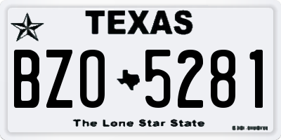 TX license plate BZO5281