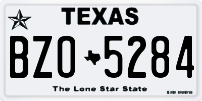 TX license plate BZO5284