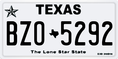 TX license plate BZO5292