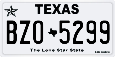 TX license plate BZO5299