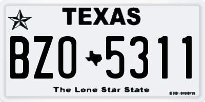 TX license plate BZO5311