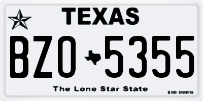 TX license plate BZO5355