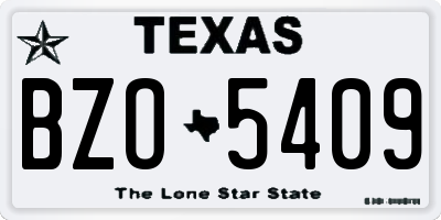 TX license plate BZO5409