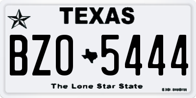 TX license plate BZO5444