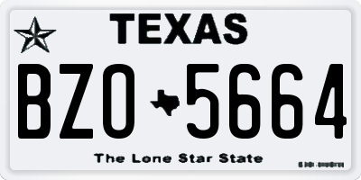 TX license plate BZO5664