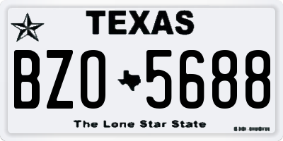 TX license plate BZO5688