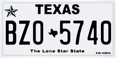 TX license plate BZO5740