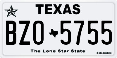TX license plate BZO5755