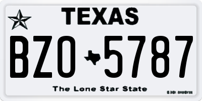 TX license plate BZO5787
