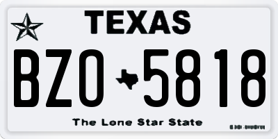 TX license plate BZO5818