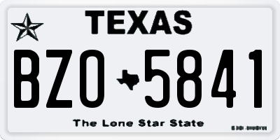 TX license plate BZO5841