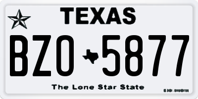 TX license plate BZO5877