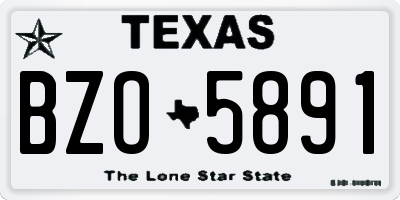 TX license plate BZO5891