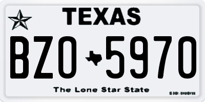 TX license plate BZO5970