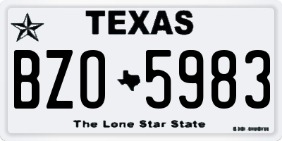 TX license plate BZO5983