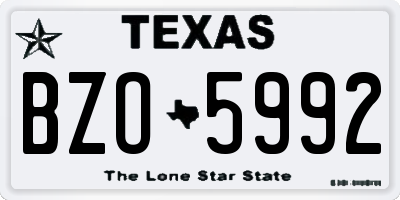 TX license plate BZO5992