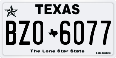 TX license plate BZO6077