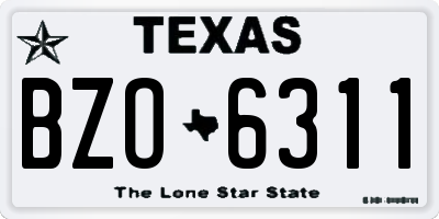 TX license plate BZO6311